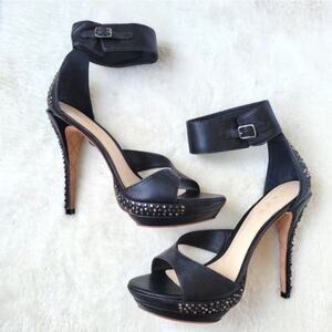 L.A.M.B. Studded Ankle Strap Platform Heels